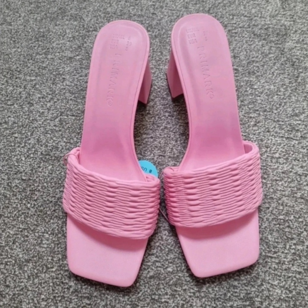 Primark Pink Textured Mules
